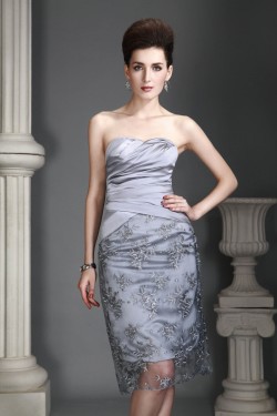 Elegant Knee-Length Silver Mother of the Bride Dresses with A Jacket 2040210
