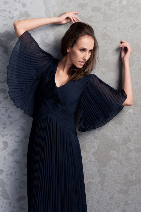 Sheath/Column V-Neck Pleated Long Mother of the Bride Dresses 2040211