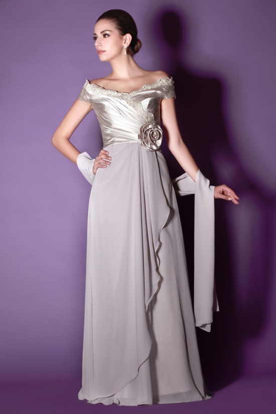 A-Line Off-the-Shoulder Long Mother of the Bride Dresses 2040214