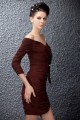 Short/Mini Pleated 3/4 Sleeve V-Neck Mother of the Bride Dresses 2040219
