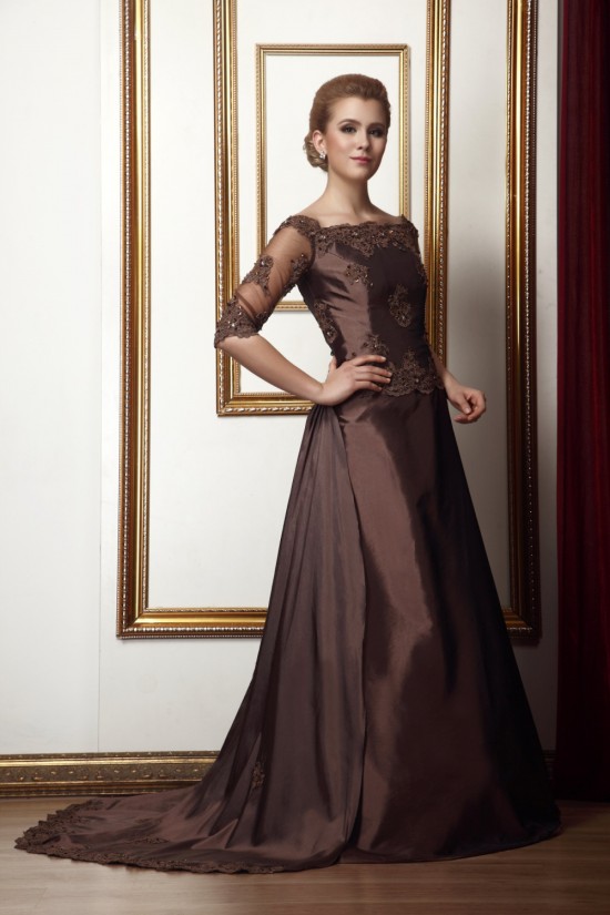 A-Line Off-the-Shoulder Applique Mother of the Bride Dresses 2040222
