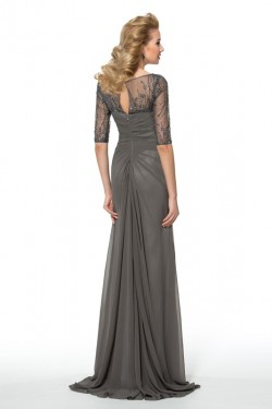 Half Sleeves Beaded Sequins Chiffon Mother of The Bride Dresses 3040004