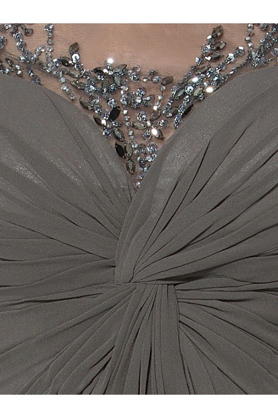 Half Sleeves Beaded Sequins Chiffon Mother of The Bride Dresses 3040004