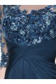 Half Sleeves Illusion Neckline Lace Appliques Chiffon Mother of The Bride Dresses 3040005 Half Sleeves Illusion Neckline Lace Appliques Chiffon Mother of The Bride Dresses 3040005