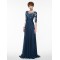 Half Sleeves Illusion Neckline Lace Appliques Chiffon Mother of The Bride Dresses 3040005