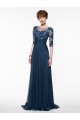 Half Sleeves Illusion Neckline Lace Appliques Chiffon Mother of The Bride Dresses 3040005 Half Sleeves Illusion Neckline Lace Appliques Chiffon Mother of The Bride Dresses 3040005