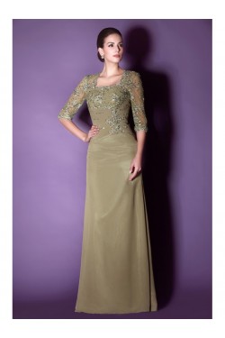 Sheath 3/4 Length Sleeves Floor Length Mother of The Bride Dresses 3040008