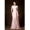 Long Pink Lace Chiffon Half Sleeves Floor Length Mother of The Bride Dresses 3040009