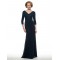 3/4 Length Sleeves V-Neck Chiffon Mother of The Bride Dresses 3040011