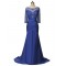 Mermaid Half Sleeves Long Blue Mother of The Bride Dresses 3040012