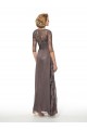 Long V-Neck Lace Chiffon 3/4 Length Sleeves Mother of The Bride Dresses 3040013