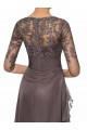 Long V-Neck Lace Chiffon 3/4 Length Sleeves Mother of The Bride Dresses 3040013