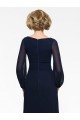 Long Sleeves V-Neck Chiffon Mother of The Bride Dresses 3040016