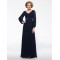 Long Sleeves V-Neck Chiffon Mother of The Bride Dresses 3040016