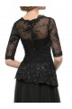 Long Black 3/4 Length Sleeves Lace Chiffon Mother of The Bride Dresses 3040017 Long Black 3/4 Length Sleeves Lace Chiffon Mother of The Bride Dresses 3040017