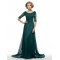 Half Sleeves Lace Chiffon Long Mother of The Bride Dresses 3040018