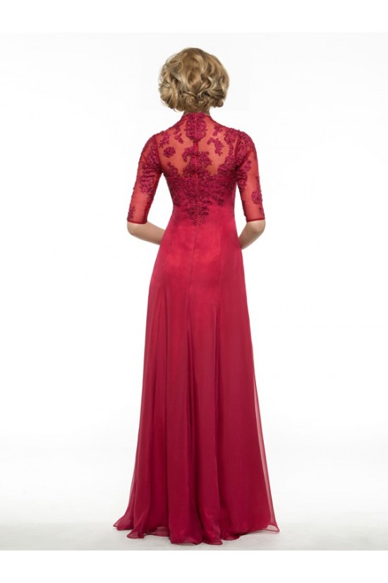 Half Sleeves Lace Chiffon Long Mother of The Bride Dresses 3040019 Half Sleeves Lace Chiffon Long Mother of The Bride Dresses 3040019