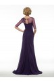 Half Sleeves Illusion Neckline Lace Chiffon Long Purple Mother of The Bride Dresses 3040020 Half Sleeves Illusion Neckline Lace Chiffon Long Purple Mother of The Bride Dresses 3040020
