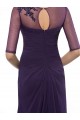 Half Sleeves Illusion Neckline Lace Chiffon Long Purple Mother of The Bride Dresses 3040020 Half Sleeves Illusion Neckline Lace Chiffon Long Purple Mother of The Bride Dresses 3040020