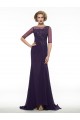 Half Sleeves Illusion Neckline Lace Chiffon Long Purple Mother of The Bride Dresses 3040020 Half Sleeves Illusion Neckline Lace Chiffon Long Purple Mother of The Bride Dresses 3040020
