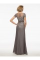 A-Line Short Sleeves Lace Chiffon V-Neck Mother of The Bride Dresses 3040021