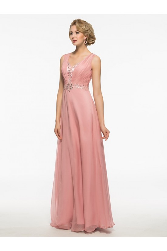 Long Pink Lace Chiffon V-Neck Mother of The Bride Dresses 3040024 Long Pink Lace Chiffon V-Neck Mother of The Bride Dresses 3040024