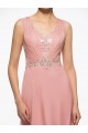 Long Pink Lace Chiffon V-Neck Mother of The Bride Dresses 3040024 Long Pink Lace Chiffon V-Neck Mother of The Bride Dresses 3040024