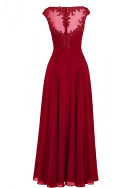 Sleeveless Illusion Neckline Lace Chiffon Long Mother of The Bride Dresses 3040027