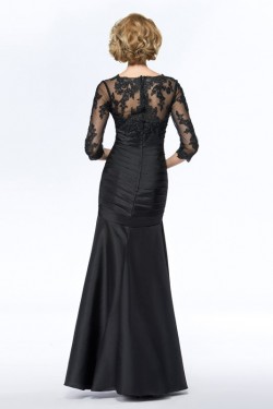 Long Black 3/4 Length Sleeves Lace Long Mother of The Bride Dresses 3040030