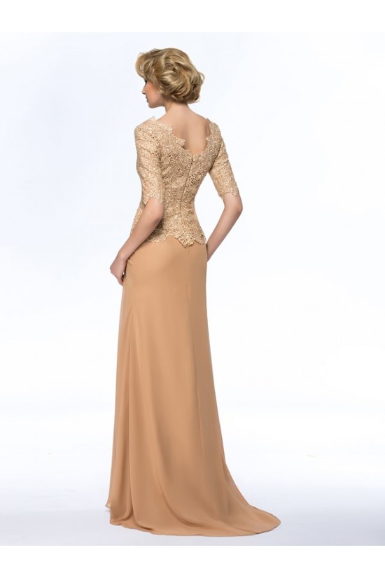 Long Half Sleeves V-Neck Lace Chiffon Long Mother of The Bride Dresses 3040033 Long Half Sleeves V-Neck Lace Chiffon Long Mother of The Bride Dresses 3040033