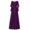 Long Purple Beaded Lace Chiffon Long Mother of The Bride Dresses 3040035