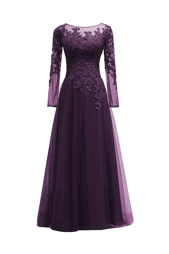 Long Sleeves Beaded Lace Appliques Mother of The Bride Dresses 602008 Long Sleeves Beaded Lace Appliques Mother of The Bride Dresses 602008