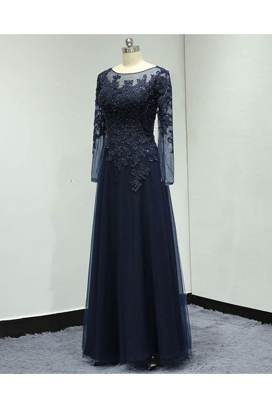 Long Sleeves Beaded Lace Appliques Mother of The Bride Dresses 602008 Long Sleeves Beaded Lace Appliques Mother of The Bride Dresses 602008