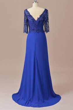 Sheath Lace Chiffon V-Neck Mother of The Bride Dresses 602010