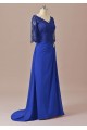Sheath Lace Chiffon V-Neck Mother of The Bride Dresses 602010