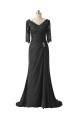 Sheath Lace Chiffon V-Neck Mother of The Bride Dresses 602010
