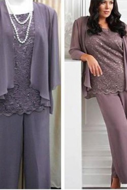 Lace and Chiffon Mother of The Bride Dresses Mother of The Groom Dresses 602015