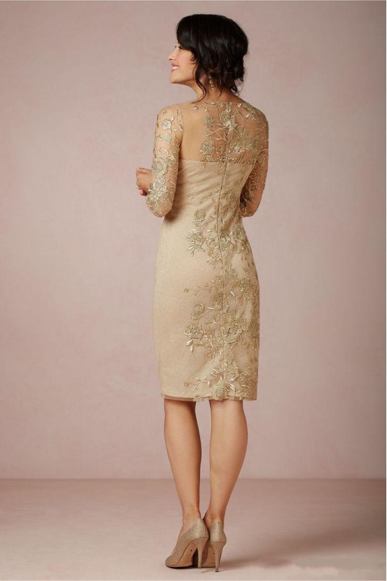 Long Sleeves Knee Length Mother of The Bride and Groom Dresses 602023 Long Sleeves Knee Length Mother of The Bride and Groom Dresses 602023