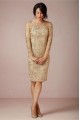 Long Sleeves Knee Length Mother of The Bride and Groom Dresses 602023