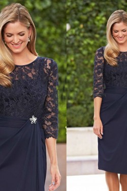 Elegant Lace Chiffon Mother of The Bride and Groom Dresses 602024