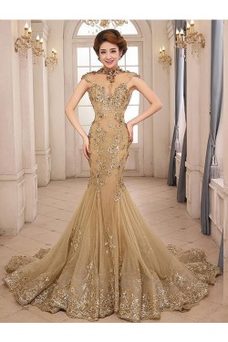 Mermaid Lace Appliques Long Mother of The Bride and Groom Dresses 602028