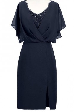 Beaded Chiffon V-Neck Mother of The Bride and Groom Dresses 602030