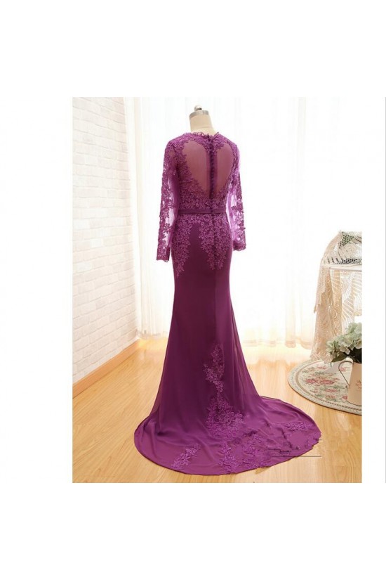 Mermaid Long Sleeves V-Neck Lace Mother of The Bride and Groom Dresses 602037 Mermaid Long Sleeves V-Neck Lace Mother of The Bride and Groom Dresses 602037