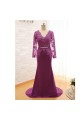 Mermaid Long Sleeves V-Neck Lace Mother of The Bride and Groom Dresses 602037 Mermaid Long Sleeves V-Neck Lace Mother of The Bride and Groom Dresses 602037