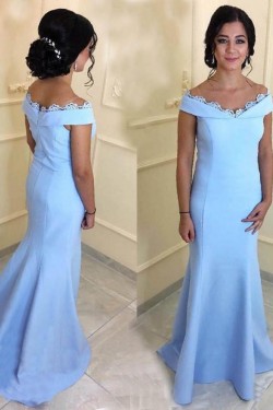 Mermaid Off-the-Shoulder Long Mother of The Bride and Groom Dresses 602039
