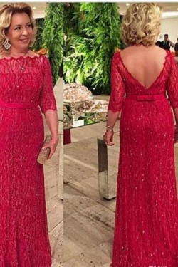 Beaded Lace Long Mother of The Bride and Groom Dresses 602044