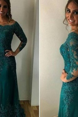 Long Sleeves Lace Appliques Mother of The Bride and Groom Dresses 602045