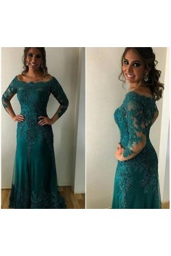 Long Sleeves Lace Appliques Mother of The Bride and Groom Dresses 602045