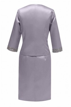 Beaded Short Satin Mother of The Bride Dresses 602053