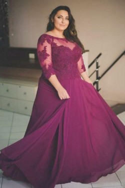 A-Line Lace Appliques Mother of The Bride Dresses 602054